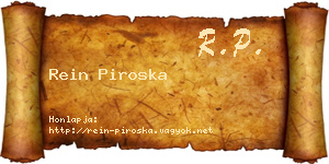 Rein Piroska névjegykártya